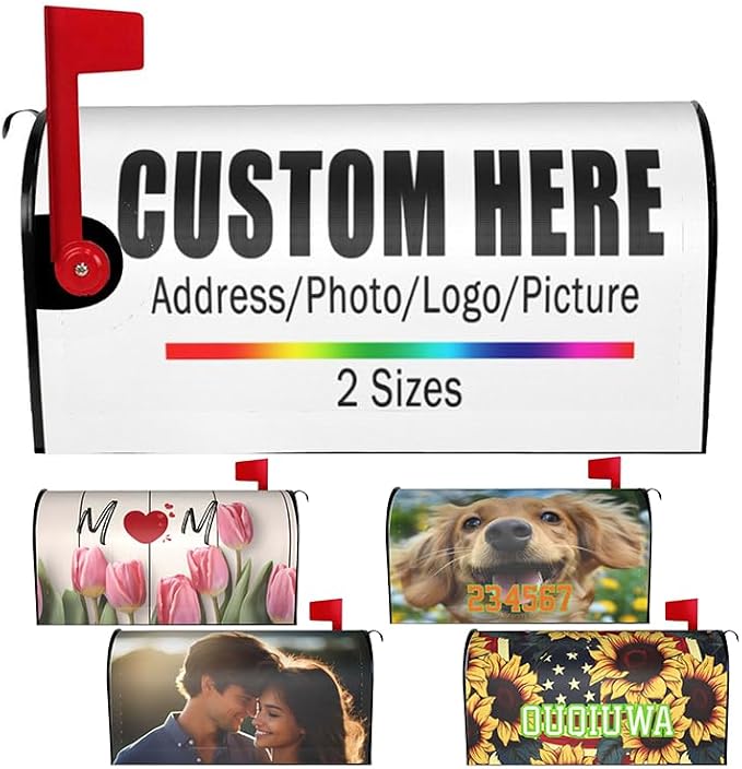 Ouqiuwa Custom Welcome Magnetic Mailbox Cover, Mailbox Wrap Decorative by Ouqiuwa