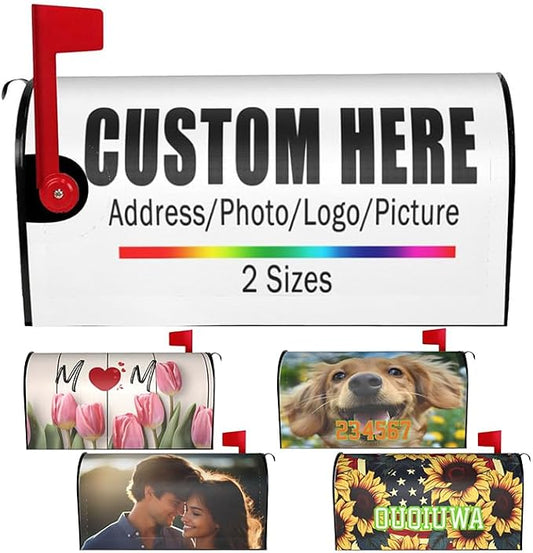 Ouqiuwa Custom Welcome Magnetic Mailbox Cover, Mailbox Wrap Decorative by Ouqiuwa