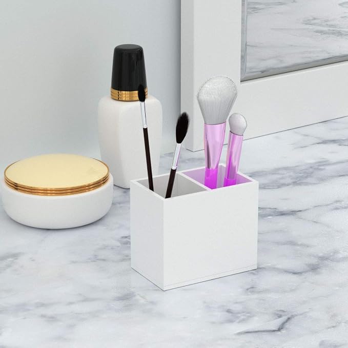 NIUBEE Acrylic Pen Holder 2 Compartments - Image 4