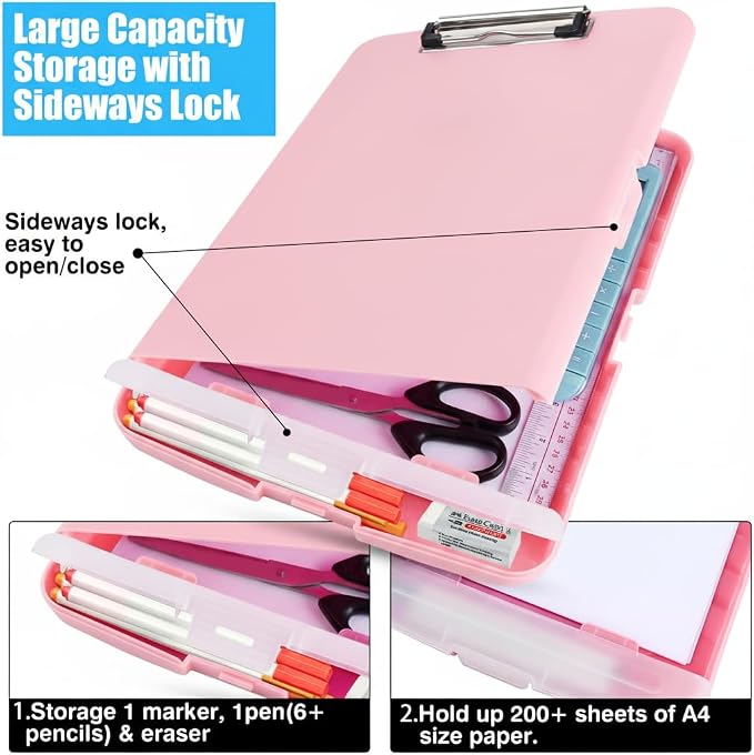 Plastic Clipboard with Storage, Clip Boards 8.5x11 Heavy Duty, Large Capacity - Image 3