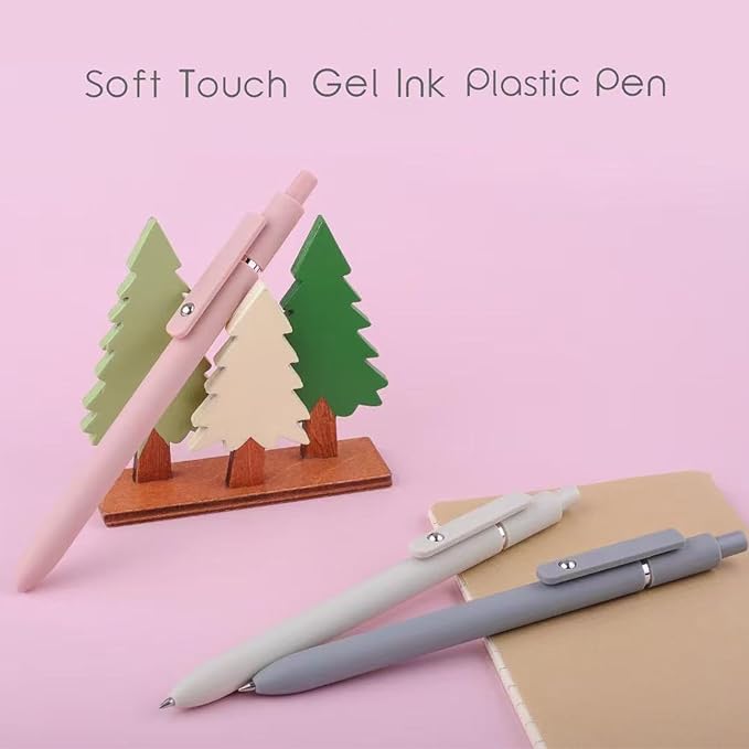 Gel Pens, 5Pcs 0.5mm Fine Point Pens With Smooth Wirting,Quick Dry Aesthetic Pens For Journaling, Ballpoint for Office School Supplies,Gifts for Women Men Student(Morandi)-DeskLoop Office