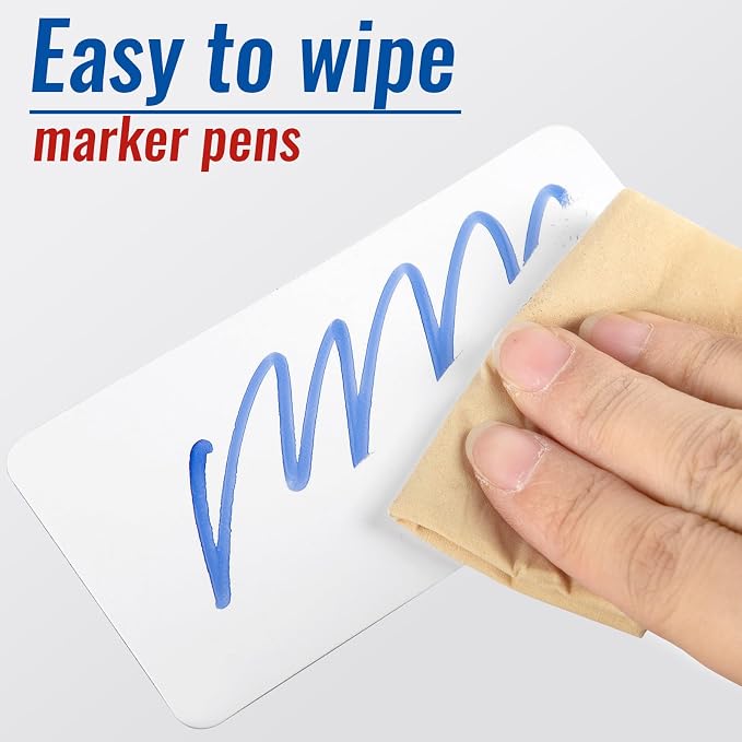 32 Pcs Dry Erase Magnetic Labels, 4.2" x 2.1" White | Reusable Writable - Image 5