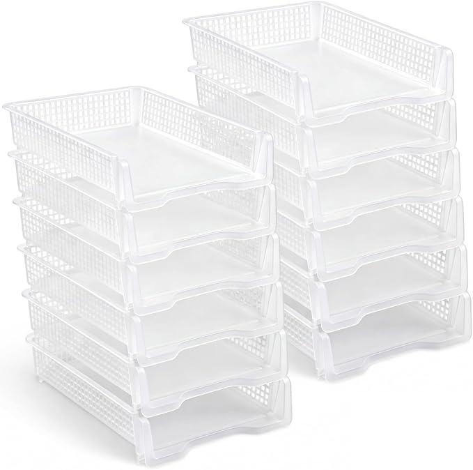 Geetery Set of 12 Turn in Trays Classroom Plastic Trays by Geetery
