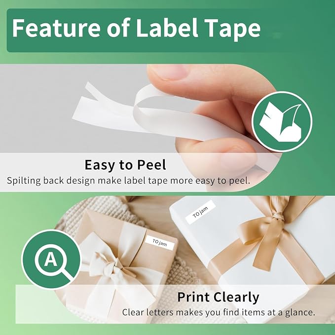 Wonfoucs Compatible with Dymo Label Make Refills 12 mm x 4 m 1/2 x 13 White - Image 5