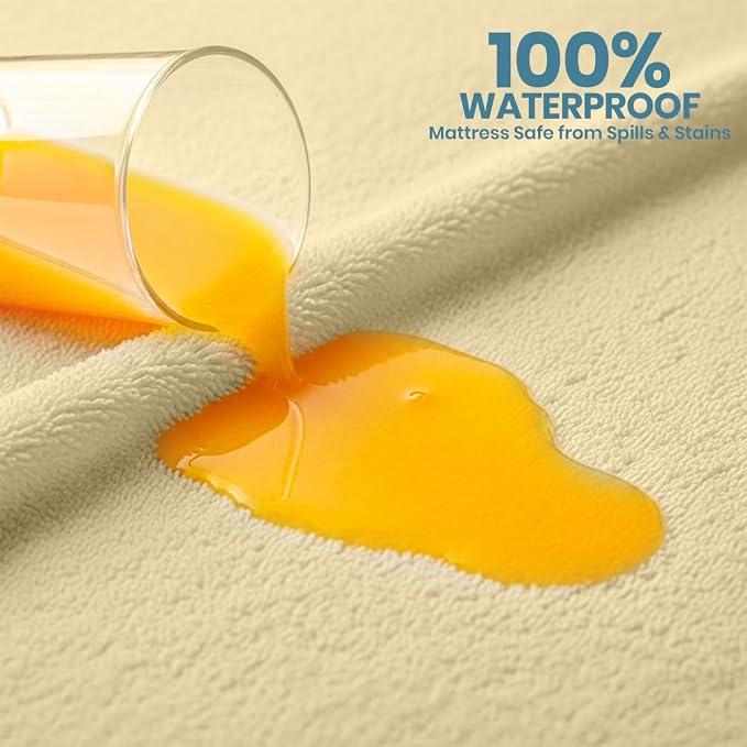 Queen Size Mattress Protector Waterproof, Premium 200 GSM Terry Mattress Cover - Image 3