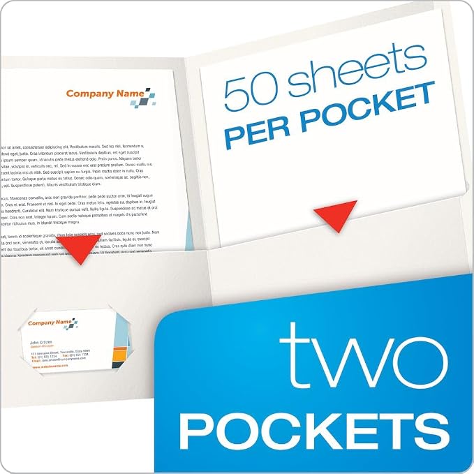 Oxford Twin-Pocket Folders, Textured Paper, Letter Size, Holds 100 Sheets - Image 2