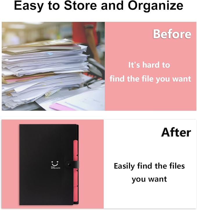 Forvencer Accordion File Organizer, Letter Size, 5 Pocket Expanding File Folder - Image 4