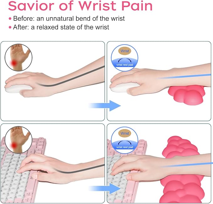 JIKIOU Upgrade Leather Cloud Keyboard Wrist Rest, Cloud Wrist Rest - Image 7