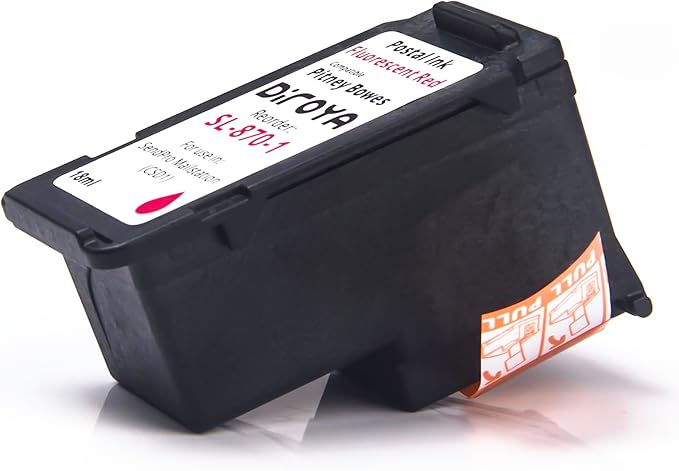 SL-870-1 Ink Cartridge 18ML High Yield Replacement for Pitney Bowes SendPro Mailstation Fluorescent Red Postage Ink (CSD1) (2 Pack)-DeskLoop Office