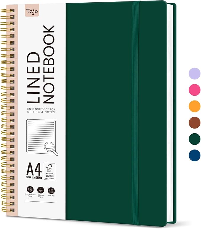 Taja Spiral Lined Notebook, 8.5"x11" Notebooks by Taja