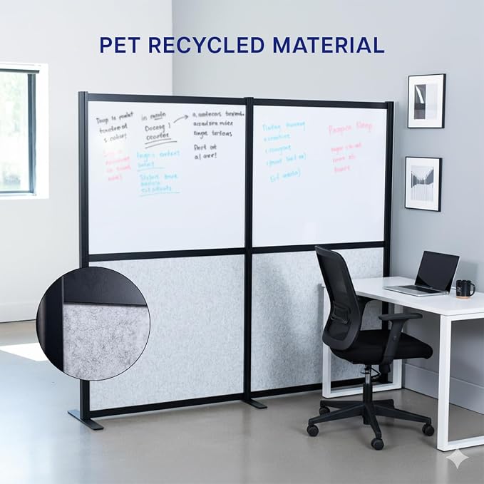 VIVO Modular Wall System, 2 PET and Whiteboard Panels, Professional Office - Image 7
