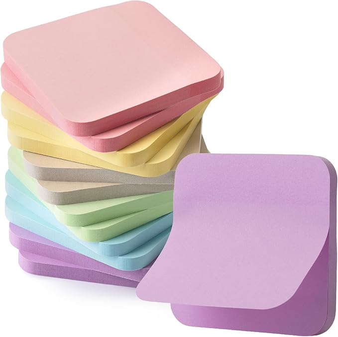 Mr. Pen- Sticky Notes, 12 Pads, 720 Sheets, Pastel Color | Round Corner Sticky by MrPen