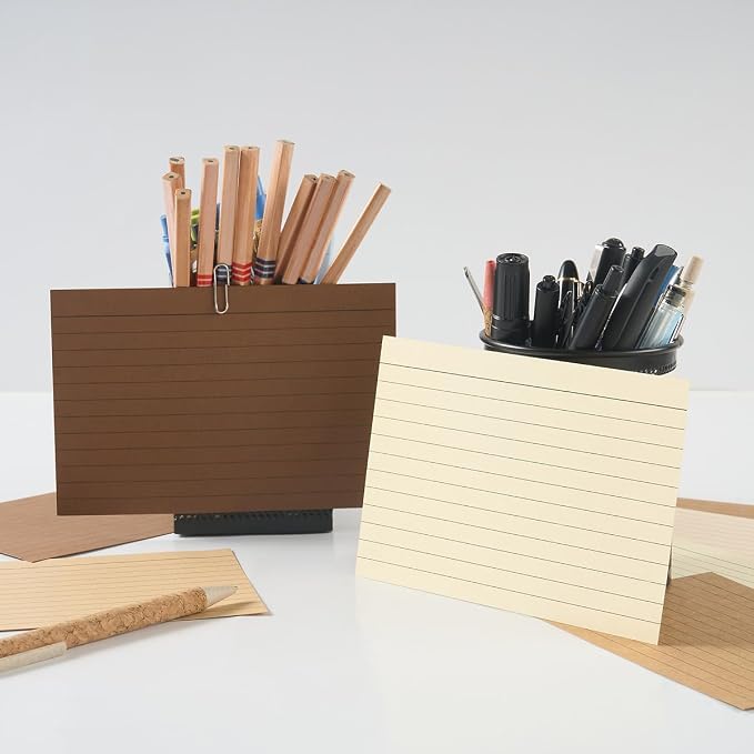 100 Sheets 4x6 Colored Ruled Note Cards Index Cards, 5 Brown | 250 GSM Heavy - Image 6
