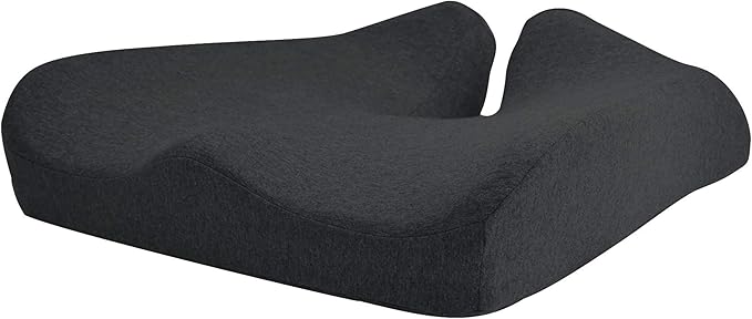 Cushion Lab Patented Pressure Relief Seat Cushion for Long Sitting Hours on Office & Home Chair - Extra-Dense Memory Foam for Soft Support. Car Pad for Hip, Tailbone, Coccyx, Sciatica - Black-DeskLoop Office