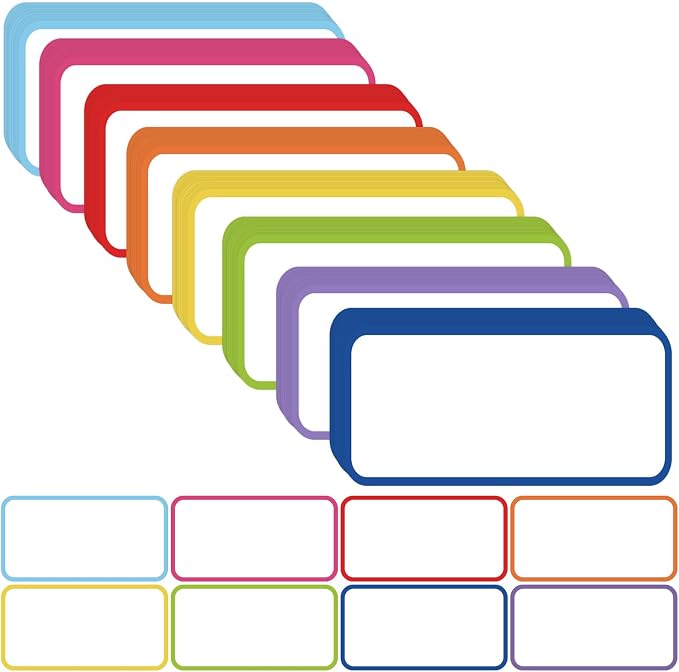 32 Pcs Dry Erase Magnetic Labels Border, 4.2" x 2.1" 8 Colors | Reusable by Nitelemn
