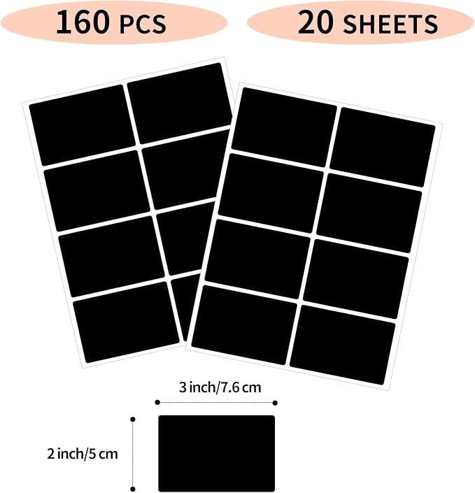 Black Removable Labels Stickers, 2X3 Inch Removable Large Label Stickers - Image 2