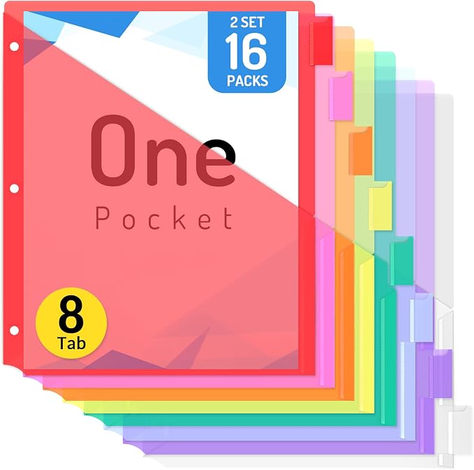 Forvencer 16 Count Dividers for 3 Ring Binder, Binder Dividers by Forvencer