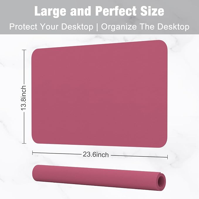 Hsurbtra Desk Pad, 23.6" x 13.8" PU Leather Desk Mat, M Extended Mouse Pad - Image 3