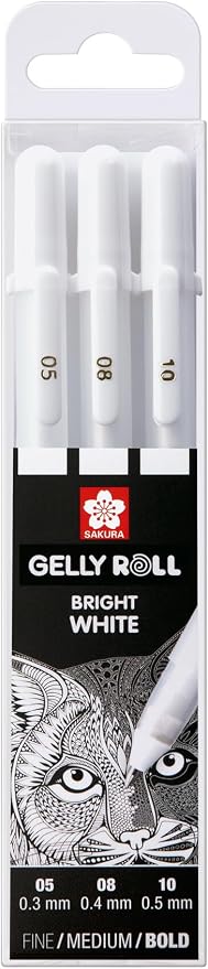 SAKURA Gelly Roll Basic White Gel Pen Set of 3, Drawing & Crafts - Image 2