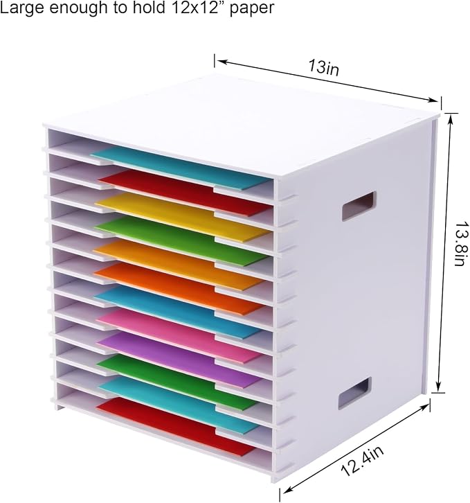 12 Tier 12" x 12" Scrapbook Paper Organizer, Document Holder Desktop Scrapbook - Image 7