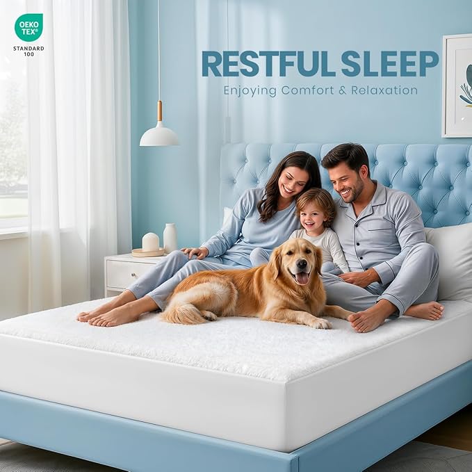Queen Size Mattress Protector Waterproof, Premium 200 GSM Terry Mattress Cover - Image 5