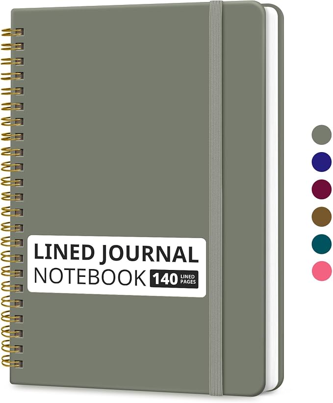 Taja Lined Spiral Journal Notebook by Taja
