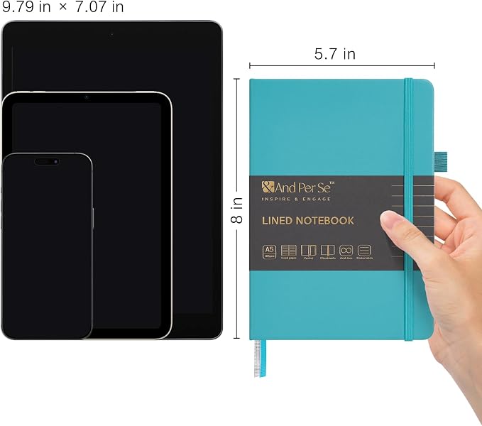 &And Per Se Lined Journal Notebook, 160 Pages, A5 5.7 x 8 inches College Ruled - Image 3
