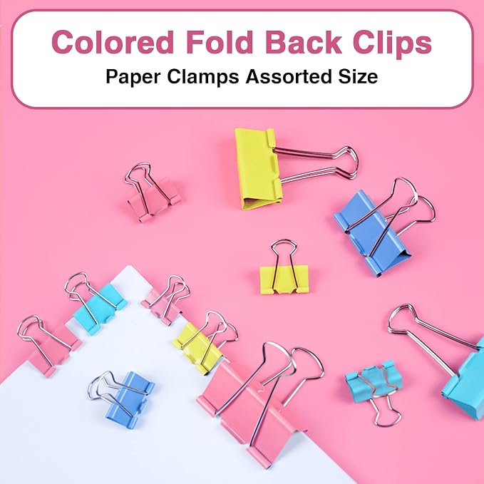350PCS Binder Clips, Paper Clips, Large Binder Clips Assorted Sizes Set - Image 6