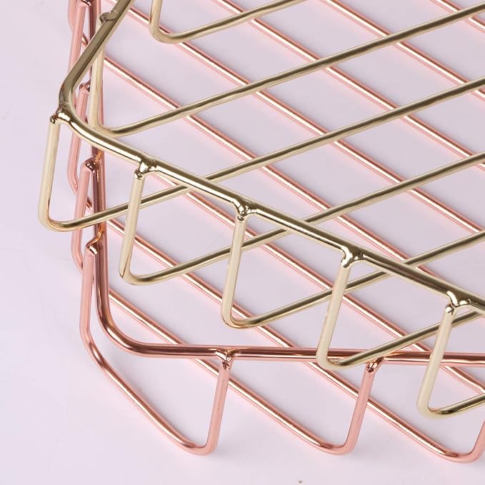 Rose Gold File Organizer for Desk Letter Size Desk Paper Organizer Trays Large - Image 6