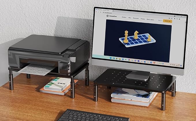 Zimilar 2 Pack Monitor Stand, 3 Height Adjustable Stand - Image 3