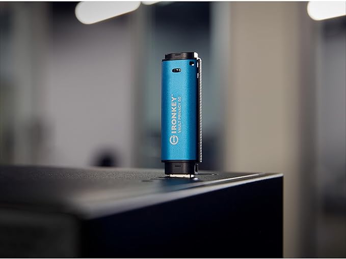 Kingston IronKey Vault Privacy 50 256GB Encrypted USB | FIPS 197 | AES-256bit | BadUSB Attack Protection | Multi-Password Options | IKVP50/256GB-DeskLoop Office