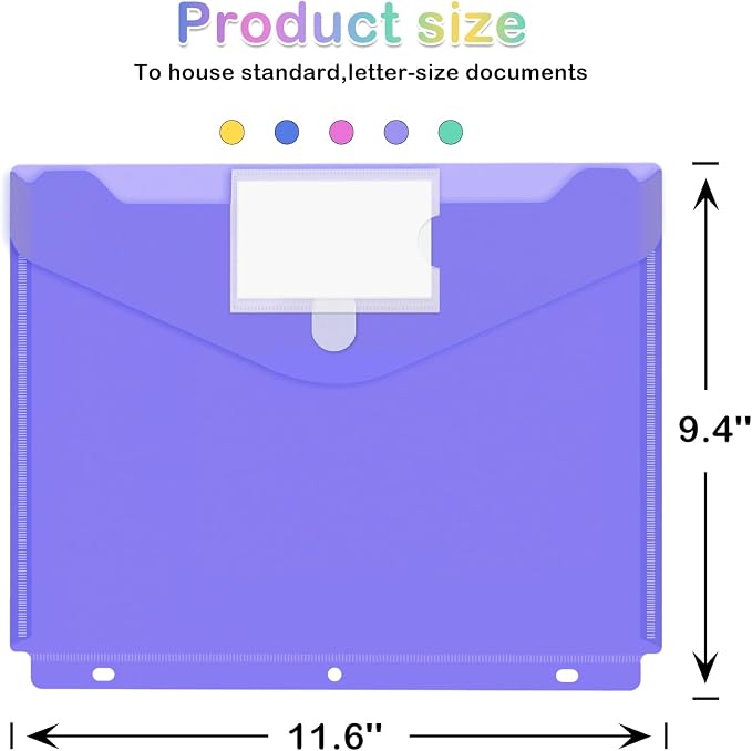 Nicecho Binder Pocket, 10 Pack Super Heavyweight Plastic Folders - Image 2