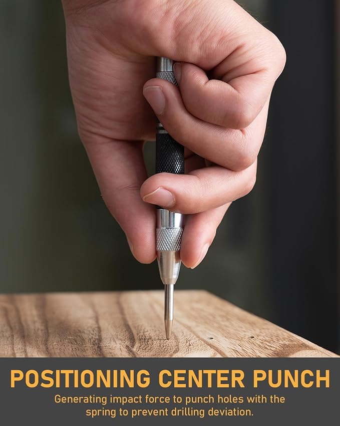 14 Pack Carpenter Pencil Set with Sharpener, Carpenter Pencils with Automatic Center Punch, Carbide Scribe Tool, Deep Hole Long-Nib Marker Pen & Construction Pencils for Architect with Pouch-DeskLoop Office