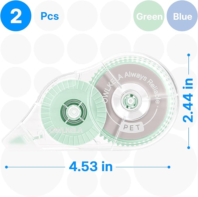 OWLKELA 2 Pack Plus Correction Tape, Tear-Resistant White Correction Tape - Image 2
