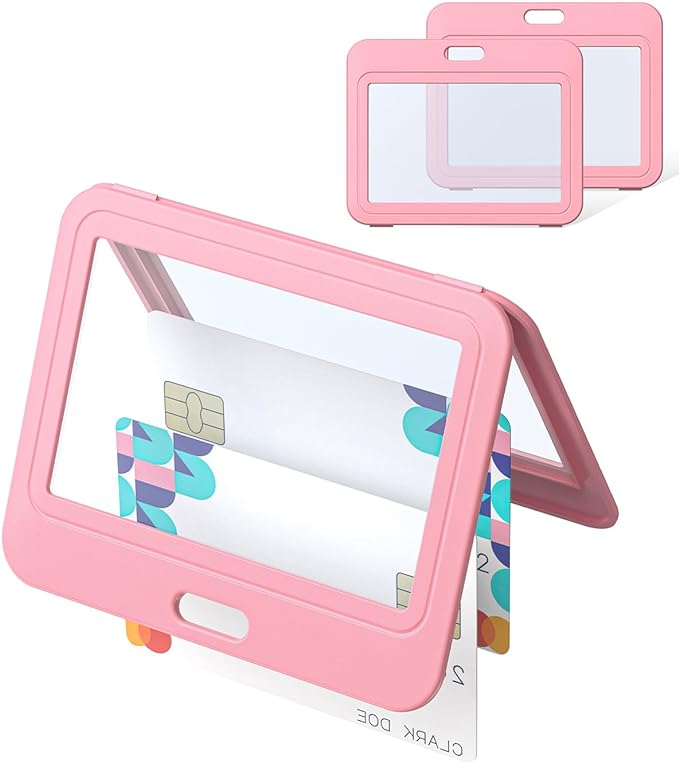 Uniclife 3 Pack Pink Horizontal Badge Holders by UnicLife