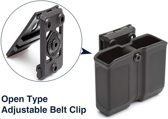 OWB Polymer Double Magazine Holster Ambidextrous Carrier, Fits 9mm/.40 Calibers - Image 5