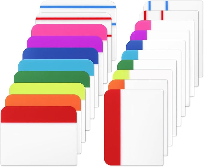 600 Pieces Tabs 2 Inch Sticky Index Tabs, Writable Repositionable File Tabs by Tecreddy