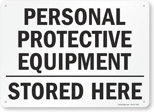 SmartSign "Personal Protective Equipment, Stored Here" Sign | 10" x 14" Plastic by SmartSign