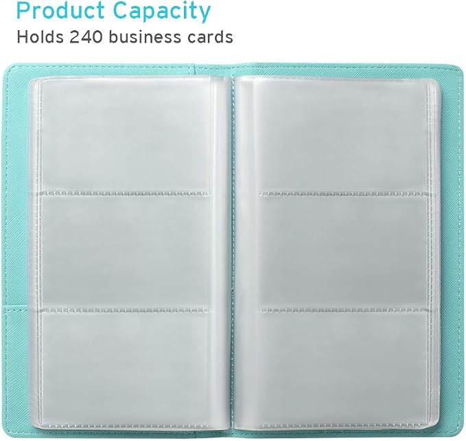 Sooez Leather Professional Business Card Book Holder Organizer, 240 Capacity - Image 3