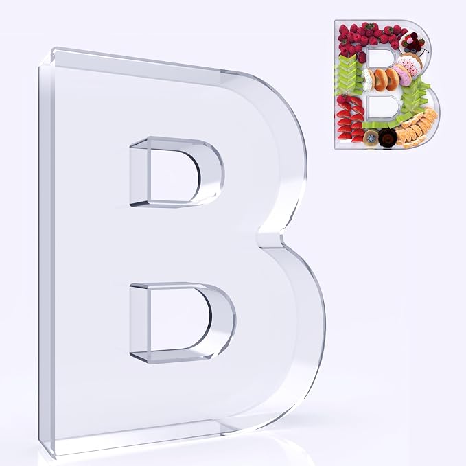 11" Acrylic Letter Charcuterie Box, Reusable Fillable Alphabet Number Shaped by RUFHVTY