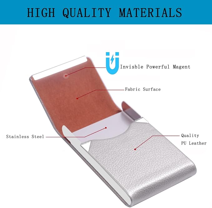 Business Card Holder with Ultra Slim Design, Business Card Case with Premium PU - Image 3