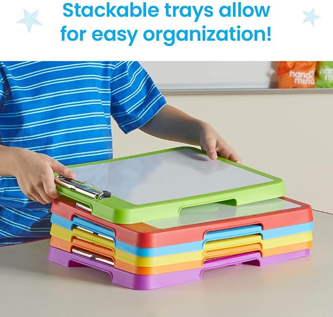 hand2mind Rainbow Writing Slant Boards, Desktop Whiteboard Clipboards, Reusable - Image 5