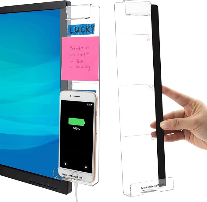 Office Desk Accessories 2pcs Computer Monitor Memo Board Multifunction Message by MDOZQ
