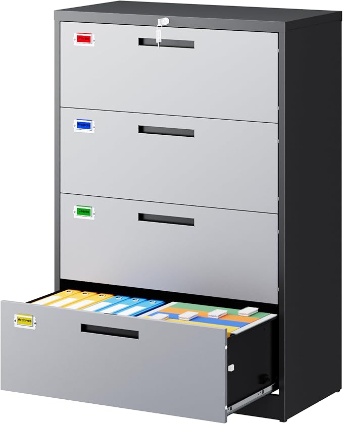 PEUKC 4 Drawer File Cabinet, Lateral Filing Cabinets by PEUKC