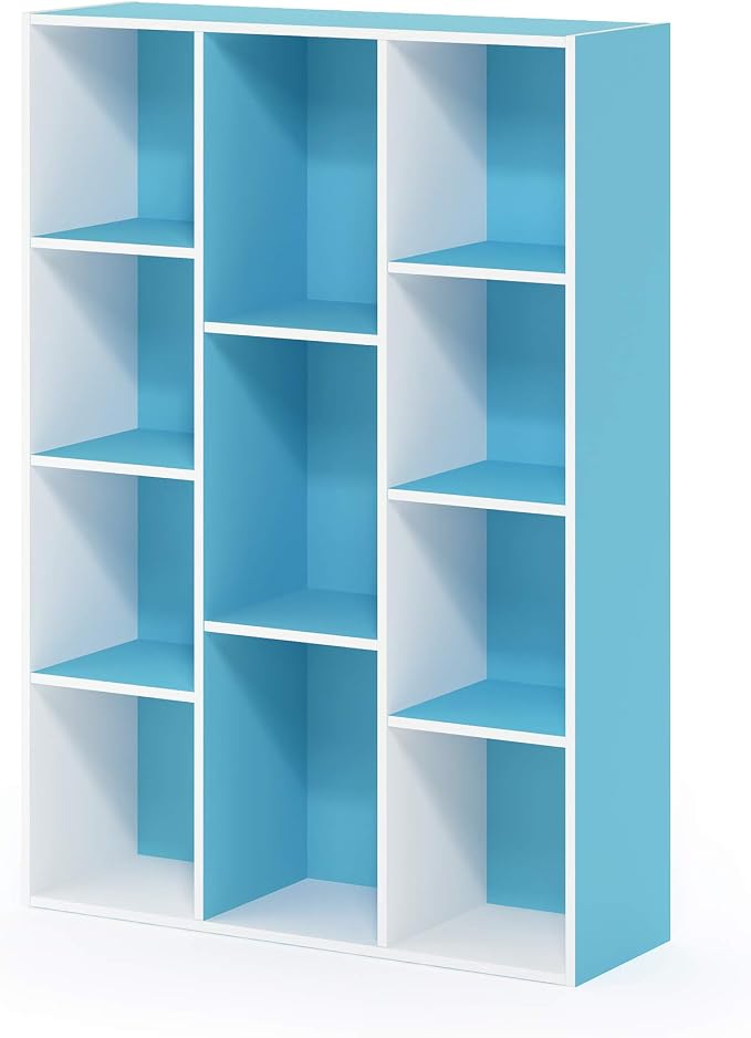 Furinno LUDER Book Shelf, 11-Cube Bookshelf, Reversible Bookcase, 9.4 x 29.1 x - Image 6