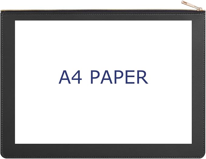PU Leather A4 File Folder Zipper Document Holder Envelope Folder Case - Image 5