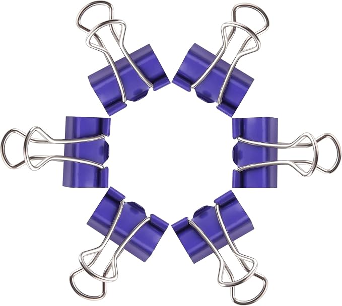 Small Purple Binder Clips, 3/4 Inch, 50 Pack Mini Clips - Image 3