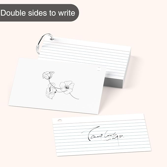 White Index Cards 4 x 6 Inch, Ruled and Blank Note Cards - Image 4