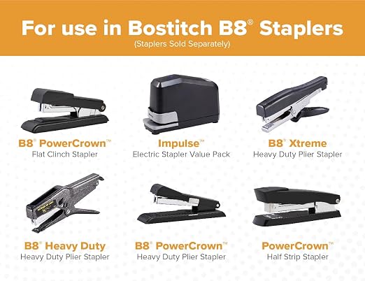 Bostitch Office B8 PowerCrown 0.25 Inch Staples, 000 Staples - Image 3