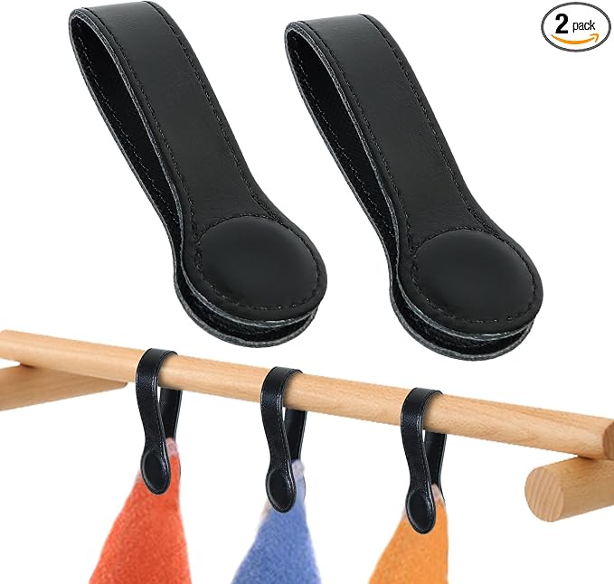 Leather Magnetic Kitchen and Bathroom Towel Clips by Sozize